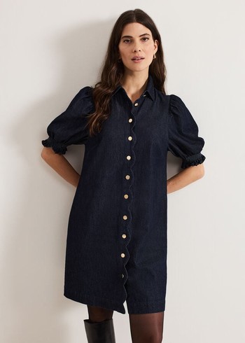 Phase Eight Candice Denim Dress Indigo USA | 6197850-QY